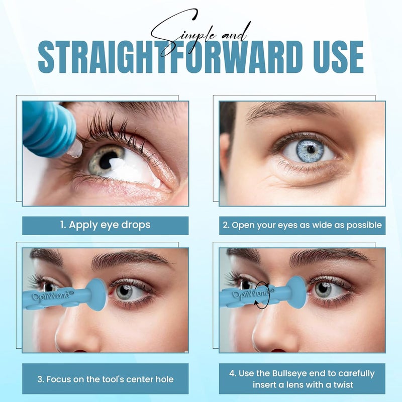 OptiWand 2 Pack - Portable Soft Contact Lens Removal & Insertion Tool - Silicone Rubber Eye Lens Inserter & Remover Device with Pincher End & Finger Grips - Safe & Easy to Use, Travel Size – 1.75" - Image 4